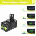 ULDERTRA 2-Pack 6.0Ah Replacement Batteries for Ryobi 18V Battery - Extended Power and Reliability