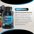Dr. Robaina Activated Charcoal Capsules 1200 mg – Coconut-Shell Carbon for Gas & Bloating Relief, Digestive Comfort & Next-Morning Support – Vegan • Non-GMO – 100 Count, USA Made