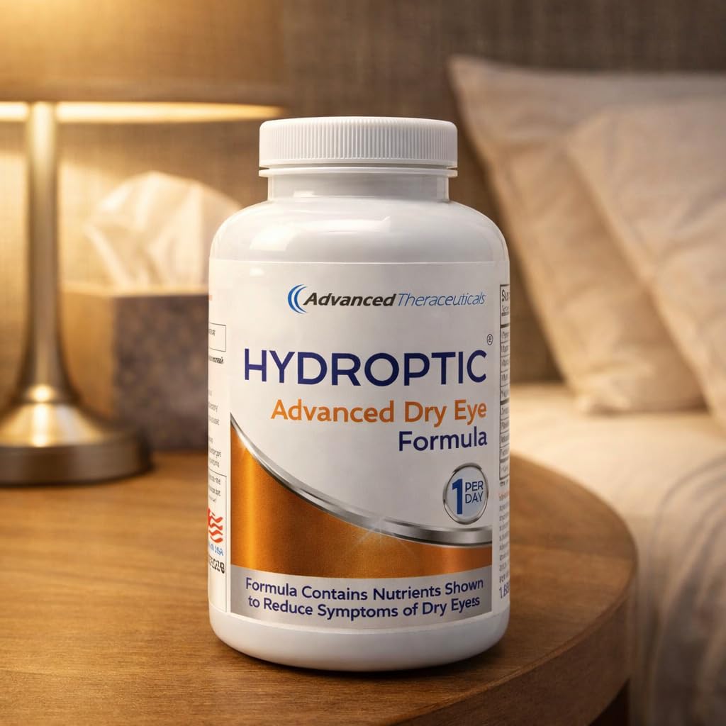 ADVANCED THERACEUTICALS Hydroptic Advanced Dry Eye Formula One-Per-Day 90-Day Supply - Supports Eye Nutrition & Tear Film with Astaxanthin, Omega-3, Vitamins - Areds 2