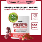 Vitapia Vitacoffee Caffeine Coffee Fruit Powder for Energy, Memory, Focus, Antioxidant, Metabolism, Skin Health Support - 100g & 33 Day Supply - Non-GMO, Gluten-Free, Vegan Supplement