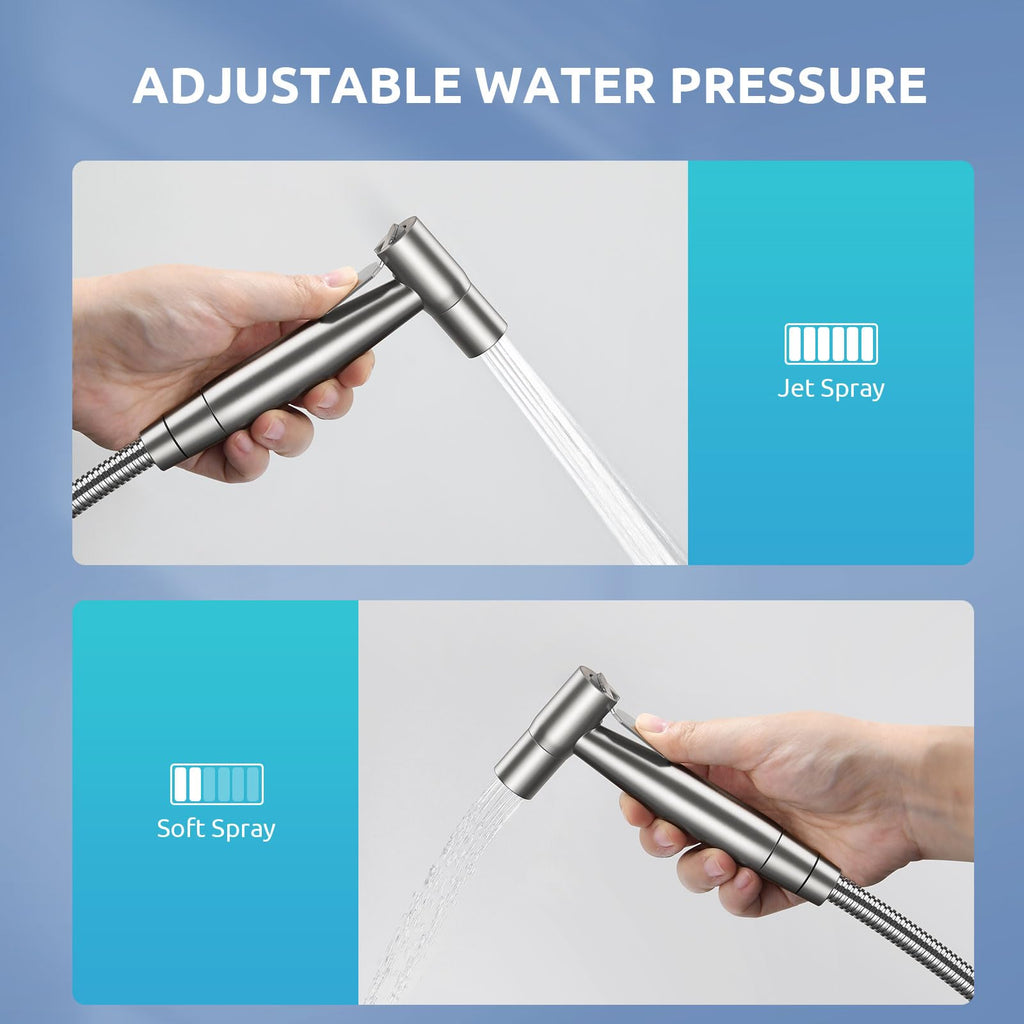 BRITULIF Hands-Free Handheld Bidet Sprayer for Toilet, Muslim Shower Dual Control Mode Spray, Toilet Sprayer with Bidet Hose, Adjustable Bidets Attachment for Toilet for Feminine Wash