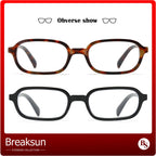 Breaksun Retro Rectangle Glasses for Women Men Small Square Blue Light Blocking Glasses Vintage Eyeglasses (Tortoise+Black)