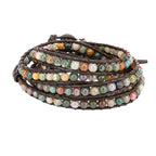 Emibele Leather Multilayer Wrap Bracelets for Women, Boho Style