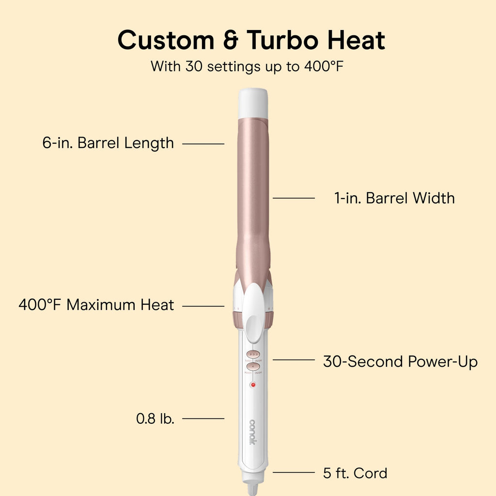 Conair Curling Iron, Double Ceramic, 1-in. Barrel, White/Rose Gold