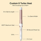 Conair Curling Iron, Double Ceramic, 1-in. Barrel, White/Rose Gold