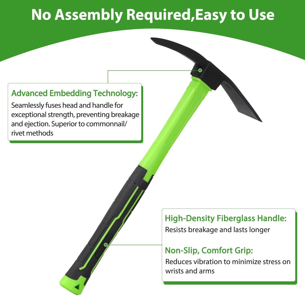 NAUKII 15inch Gardening Pick Durable and Comfortable Handle Garden Tool for Flower Work