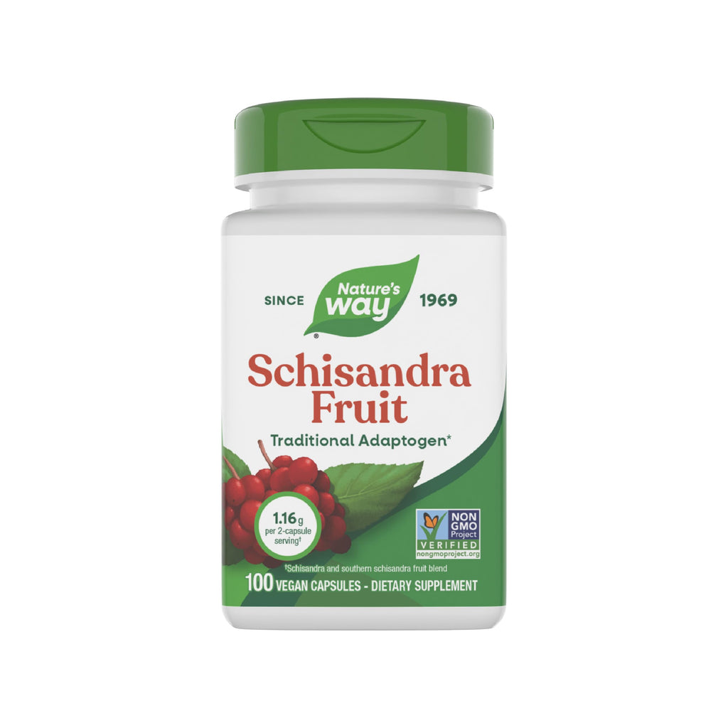 Nature's Way Schisandra Fruit, Traditional Adaptogen*, Vegan, Non-GMO Project Verified, 100 Capsules