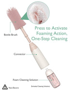 Momcozy Baby Bottle Brush Kit, Push-Press Foam Design, Pink