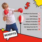 Whoobli Punching Bag for Kids and Toddler Incl Boxing Gloves| 3 4 5 6 7 8+ Years Old Adjustable Kids Boxing Bag with Stand| Sports Toy for Boys| Ideal Christmas Birthday Gift for Children; New 2026
