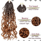Beverlee Goddess Box Braids Crochet Hair 10 Inch Crochet Boho Box Braids Crochet Braids 8 Packs Bohemian box braids Box Braids with Curly Ends Messy Pre-looped Synthetic Crochet Hair for Women 53#
