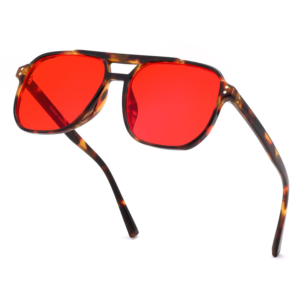 FEISEDY Sleep Blue Light Blocking Glasses for for Woman Men 99.9% Anti Blue Light Computer Gaming Red Lens Eyeglasses Reduce Eyestrain G2835