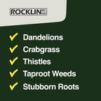 Rocklin Stand Up Weed Puller Tool Long Handle 48” | No Bending or Kneeling | 4-Claw Steel Head, Heavy Duty Dandelion Root Extractor & Weed Remover for Lawn