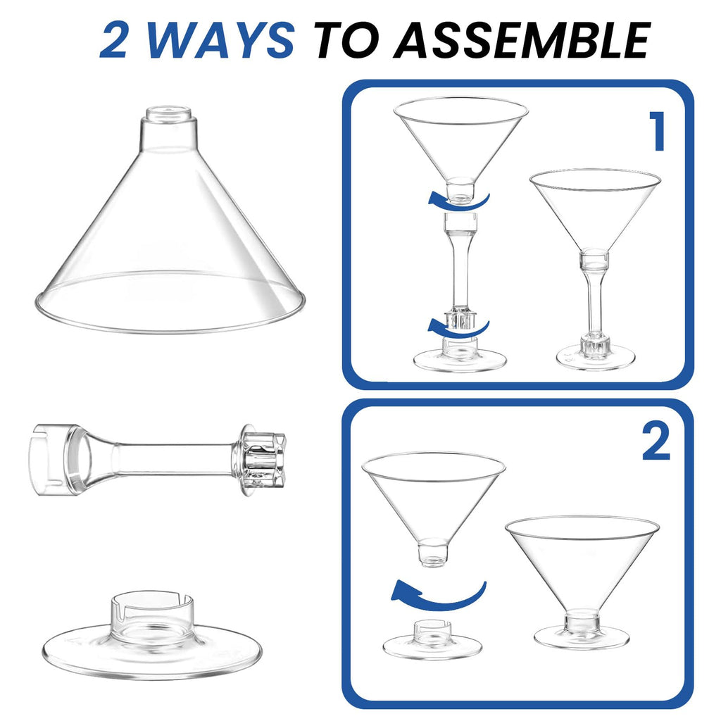 CALBODE 40 Pack Plastic Martini Glasses 5 Oz Disposable Cocktail Cups