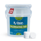 Rx Clear 3" Inch Chlorine Tabs | 25 Pounds | Individual Stabilized Chlorinating Tablets for Sanitizing Swimming Pools | Long Lasting, Slow Dissolving, and UV Protected