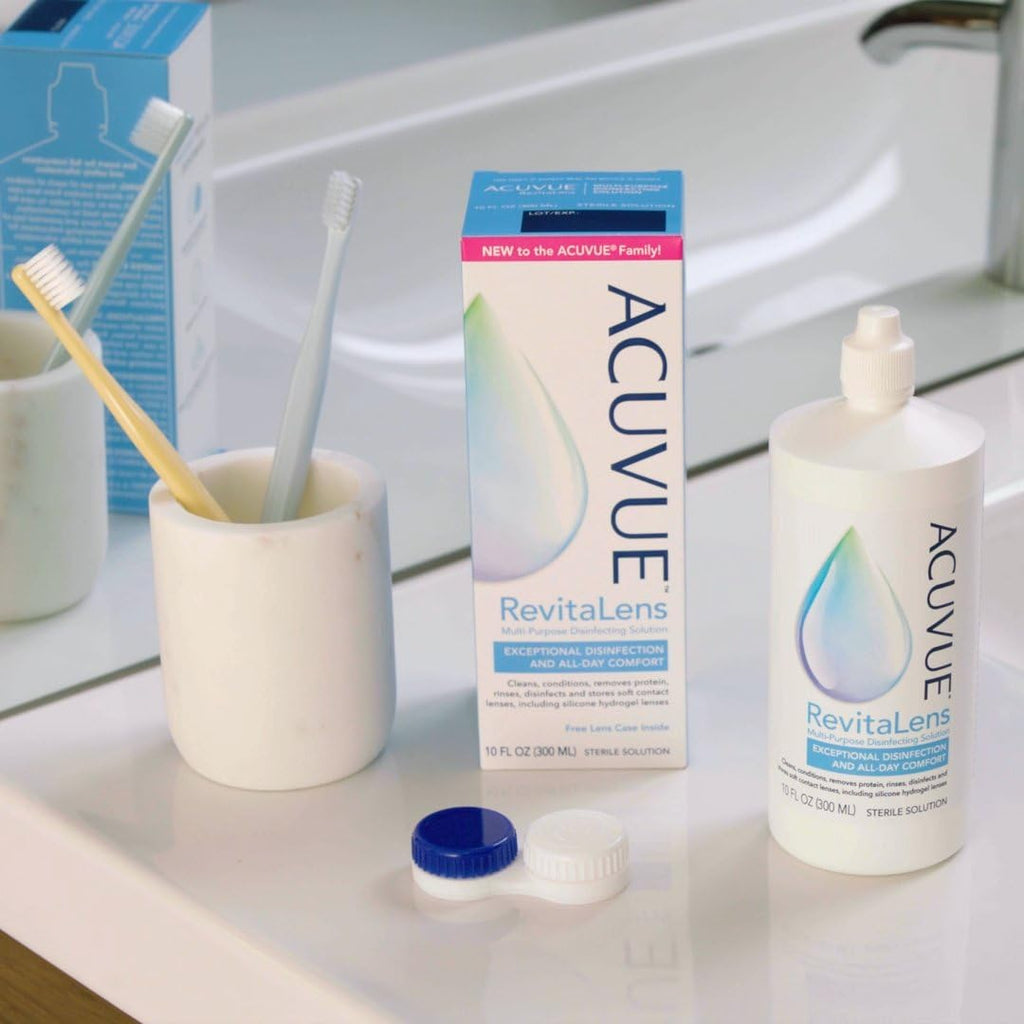 Contact Lens Solution Acuuvueee – Clear Care Alternative – Multi-Purpose Lens Cleaner – Eye Solution for Soft & Hard Contact Lenses – 360 ml with Free Lens Case - Pack of 2