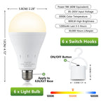 DEBAOBULB 20 Pack Rechargeable Emergency Light Bulbs, Battery Powered LED Light Bulb 3000K Warm E26 120 Volt 9W 60W Equivalent with 1200mAh for Home Power Outage Camping Hurricane
