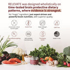 RELEVATE Brain Health Supplement; Memory, Focus, Energy, Sleep, Eyes & Healthy Aging; Doctor Formulated; Quercetin, Lutein, Magnesium Glycinate, Omega 3 DHA EPA, Vitamin B12, B3, D3