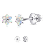 Limerencia Titanium Flat Back Screw Back Stud Earrings for Women Men