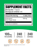 BulkSupplements.com Policosanol Capsules - from Sugar Cane, Policosanol 100mg - Gluten Free, 1 Capsule per Serving, 240 Capsules (Pack of 1)