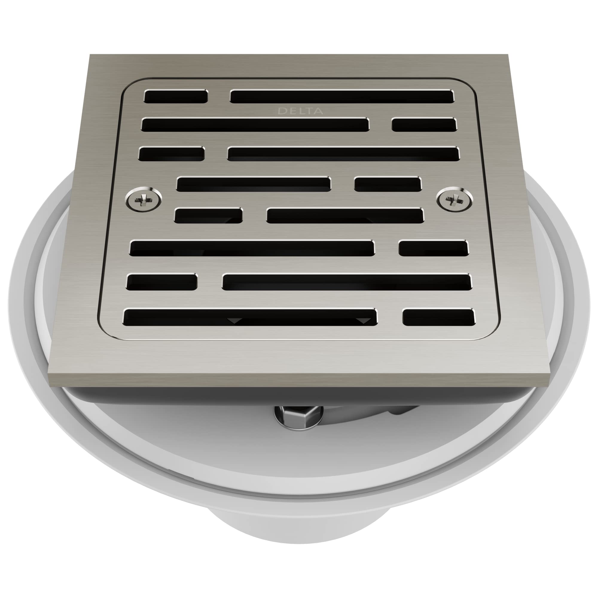 Delta Faucet 4 Inch Tile-In Square Shower Floor Drain Brushed Nickel, Shower Drain Kit, Square Shower Drain, Chrome Shower Drain, Shower Floor Drain, Stainless DT062412-SS