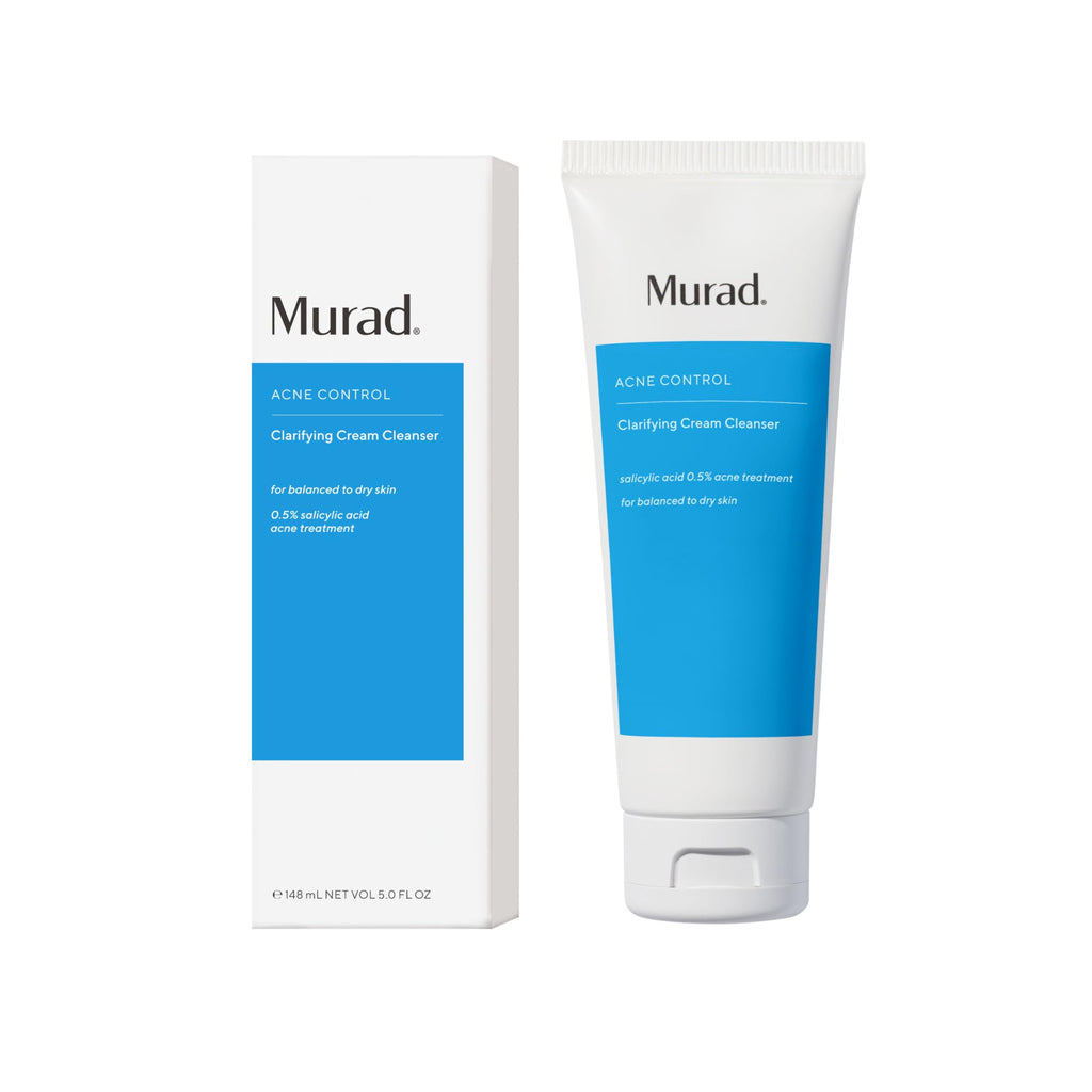 Murad Acne Control Clarifying Cream Cleanser – Gentle Salicylic Acid Face Wash for Acne-Prone and Sensitive Skin, Treats and Prevents Breakouts and Calms Irritation with Extra Hydration – 5 Fl Oz