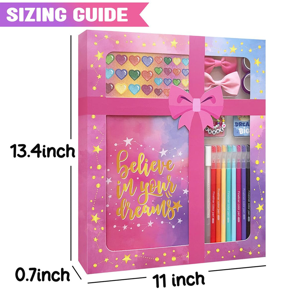 renee atmos DIY Journal Kit for Girls - Arts & Crafts Gifts for Girls 8 9 10 11 12 13 14 Years Old, Scrapbook Diary Supplies Set, Tween Teen Girl Trendy Stuff - Gifts for Girls 8-12 Deals