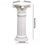 VISIBLE Decorative Roman Column Pedestal, Black Bronze, MGO Cement with Fiber, Classical Garden Pillar, Indoor Outdoor Decor (White, 33.5IN)