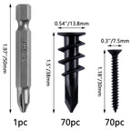 KURUI 140PCs #8 Self Drilling Drywall Anchors, Heavy Duty Dry Wall Anchors and Flat Head Screws Kit, 75LB Hanging for Picture Frames, Wall Decor Art and Curtain Rods, Sheetrock Hangers - Black