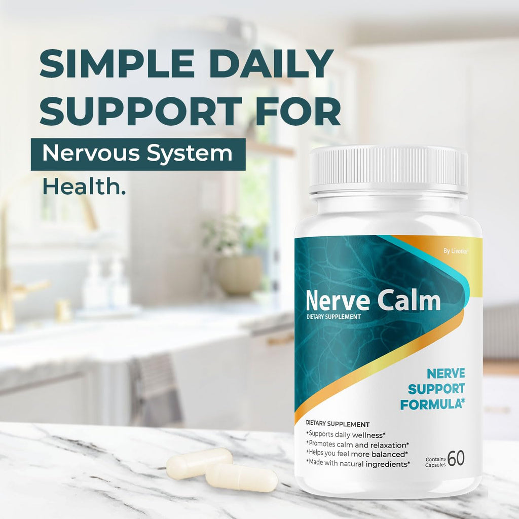 (5 Pack) Nerve Calm Capsules - Official NerveCalm Premium Formula Supplement Pills, Advanced Support Formula for Wellness & Overall Health, All Natural Nerve Calm Reviews, 300 Capsules for 5 Months