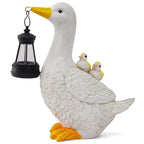QZQRMZ Solar Powered Duck Garden Statue with LED Lights, Waterproof Resin, Outdoor Decor for Patio, Lawn, Yard, Pond (Style 1)