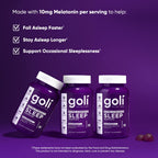 Goli Nutritional Supplement, Extra Strength Sleep Gummy 10mg Melatonin - 150 Count - Gluten-Free, Vegan, Non-GMO, and Gelatin-Free