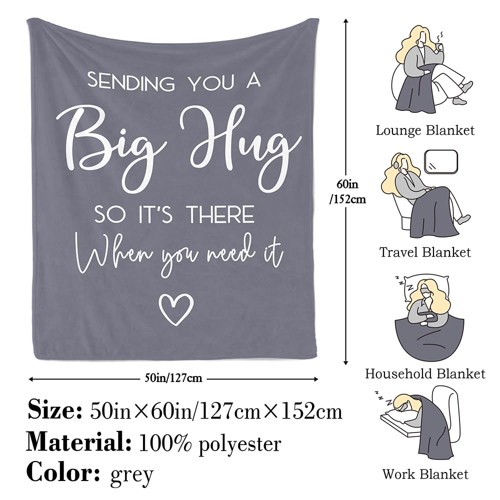 Pubrave Get Well Gifts for Women/Men, Birthday Gifts Hug Blanket 60x50in