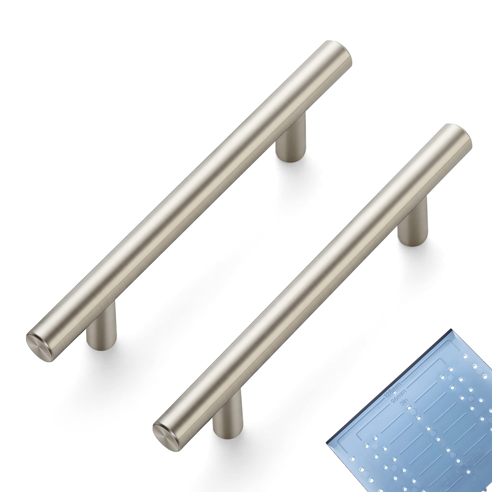 Ravinte 40 Pack | 6'' Cabinet Pulls Brushed Nickel Stainless Steel Kitchen Drawer Pulls Cabinet Handles 6”Length, 3-3/4” Hole Center with Mounting Template