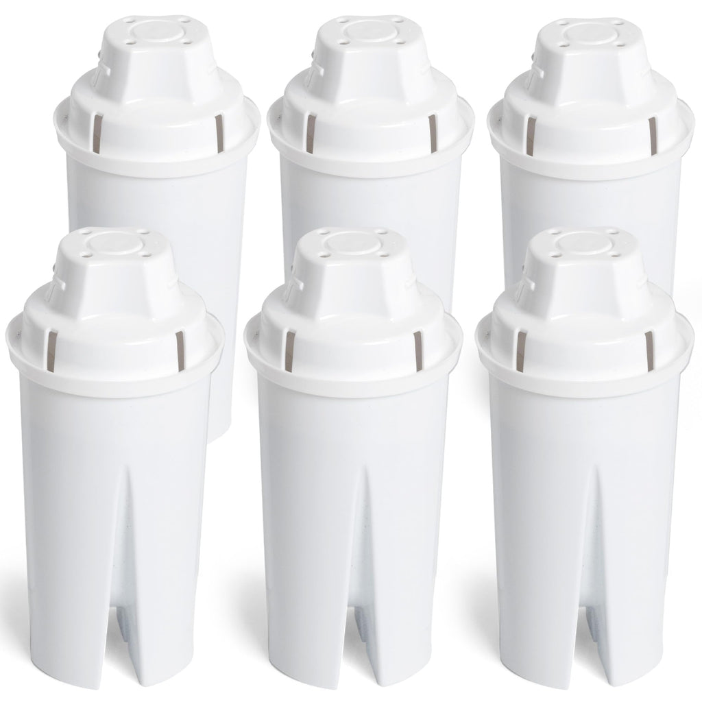 Amazon Basics Enhanced Replacement Water Filters for Water Pitchers, BPA-Free, WQA & NSF Certified, Compatible with Brita Water Pitchers & Drinking Water Filter Systems, 1 Year Filter Supply, 6-Pack