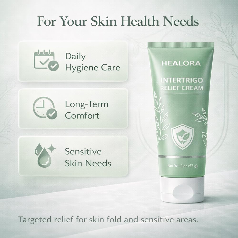 Hlonns Healora Intertrigo Cream, Skin Fold Care & Chafing Support Cream, With Zinc Oxide Undecylenic Acid, Witch Hazel Extract, Tea Tree Oil, Supports Skin Comfort, for Friction-Prone Areas, 2 oz (2)