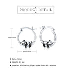 JUSTKIDSTOY Hypoallergenic Panda Hoop Earrings for Women Girls Sterling Silver Small Animal Huggie Hoop Earrings for Sensitive Ears Panda Jewelry Graduation Gifts for Daughter Her