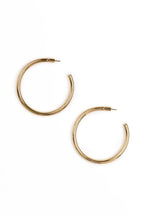 BESTOW Designer Gold and Silver Hoop Earrings for Women: 18K Gold Plated, Hypoallergenic, Waterproof, Non-Tarnish in 3 Sizes: 1 in, 2 in, 2.75 in [Gold, 2 in]