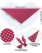 AWAYTR 3Pcs Hair Bandanas Head Kerchief for Women Girls Tie-Back Boho Hair Scarf Headband Bandana Triangle Head Scarf (Polka Dot - Red/Black/Dark Blue)