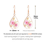Hefestus Flower Earrings for Women,Daffodil and Queen Anne's Lace Real Pressed Flower Earrings,Unique Handmade Design Dangle,Cute Earrings,Thoughtful Gift for Christmas,Valentine's,Mother's Day