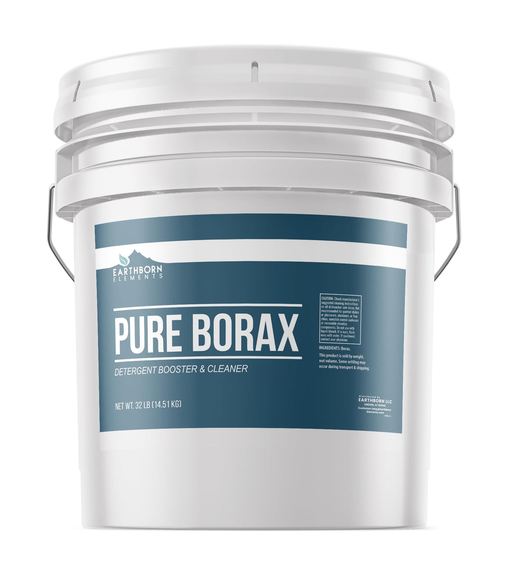 Earthborn Elements Borax Powder (3.5 Gallons), Multipurpose Cleaner & Detergent Booster, Resealable Tub