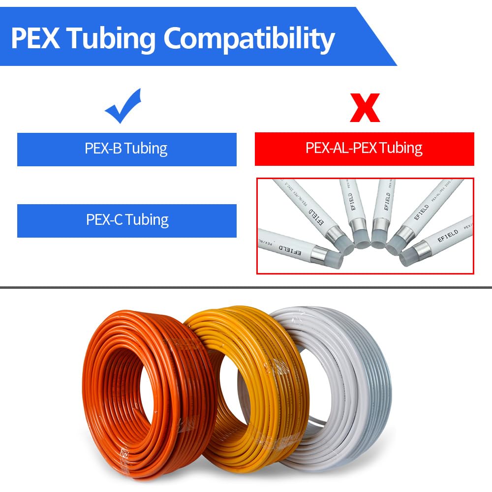 90pcs 1/2" PEX Fittings, Elbow TEE Straight Couplings Set, PEX Brass Crimp Fitting Combo with Tees, Elbows, Straights