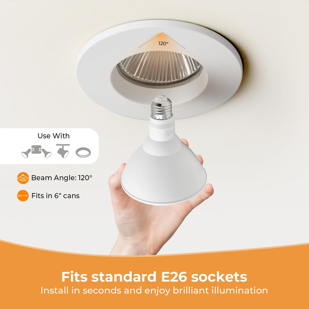 GvvooHome PAR38 Outdoor Flood Light Bulbs, LED Flood Light Bulb Warm White 2700K, 100W Equivalent, 1050LM, Dimmable E26 Base for Porch Garage Yard, 1 Pack