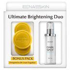 Enaskin Dark Spot Set - Serum & Soap Bars: Hyperpigmentation Body Treatment for Freckles Melasma Age Spot Sun Spot - Dark Spots Corrector Serum with Kojic Acid Soap Bars for Women and Men