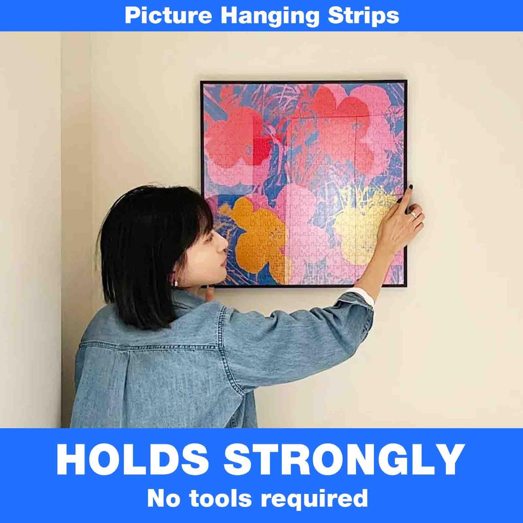 Hook and Loop Tape 1in x 20ft, Slef Adhesive Interlocking Strip, Mounting Tape Heavy Duty Adhesion, Picture Hanging Strips