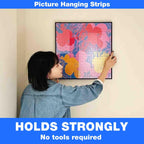 Hook and Loop Tape 1in x 20ft, Slef Adhesive Interlocking Strip, Mounting Tape Heavy Duty Adhesion, Picture Hanging Strips