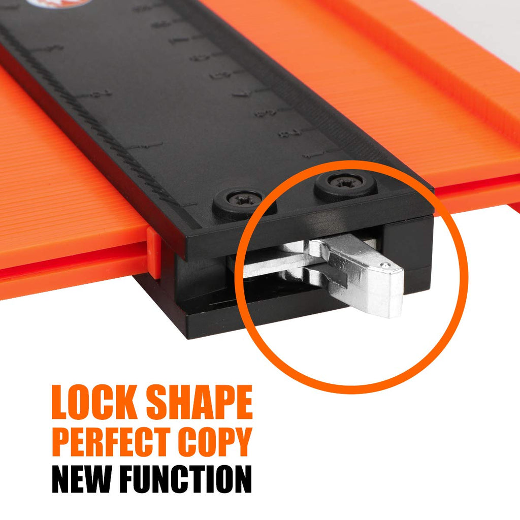 Saker Contour Gauge (10Inch) Profile Tool with Adjustable Lock,Fathers Day Gifts for Men Women Dad Boyfriend Husband-Precisely Copy Irregular Shape Duplicator-Cool Gadgets for Woodworking Tool Tracing