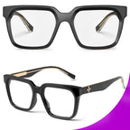 VISOONE 2 Pack Rectangle TR90 Blue Light Blocking Glasses Computer Eyewear with Preppy Look for Women and Men Cougar