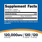 Nutricost Serrapeptase 120,000 SPU, 120 Capsules - Gluten Free, Non-GMO, and Vegetarian Friendly