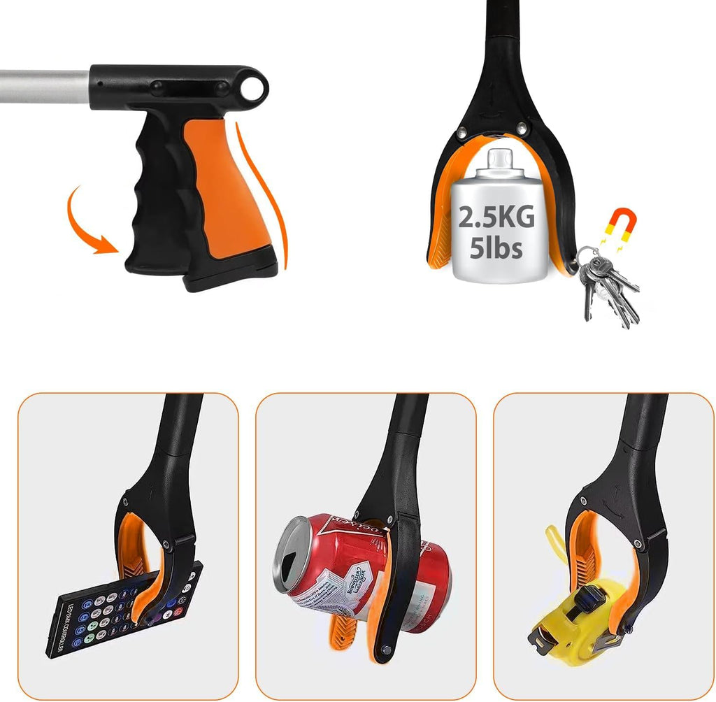 FERXIDI 43" Foldable Grabber Reacher Tool,2pcs Reacher Grabber Pickup Tool,Gripper Reacher Grabber Tool with Rotating Jaw+Magnets,Grabber Reacher Tool Heavy Duty,