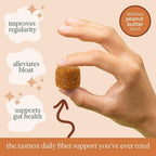 Fiome Fiber Bites - 5g Daily Fiber Supplement - Supports Regularity, Digestion and Gut Health - All Natural Ingredients, Peanut Butter Flavor, 30 Servings